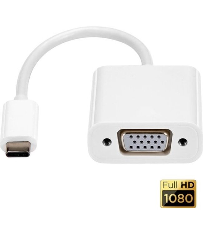 Garpex® USB-C zu VGA Adapter - Full HD 1080p - Stecker zu Buchse - Weiß