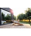 Lifa Garden Versenkbarer Windschutz - Schwarzer Sonnenschirm - Aufrollbarer Sichtschutz - Aufrollfunktion - Wetterfest und UV-beständig - Inkl. Montagematerial - 160 x 300 cm