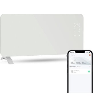 FlinQ FlinQ Smart Panel Heater mit WiFi - Elektrische Heizung - Heizpaneel - Elektrische Heizung - Konvektorheizung - Tragbare Heizung - 2000W - Weiß