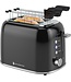KitchenBrothers Toaster mit Toasty Clamps - Toaster - 6 Heizstufen - Breite Schlitze - Toaster - Toasti Gerät - 870W - Schwarz