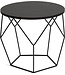 LIFA LIVING 2er-Set runde Couchtische aus schwarzem Metall & Melamin - 2 geometrische Beistelltische mit Drahtkorb - Moderne Couchtische in Ø 40 & Ø 50 cm