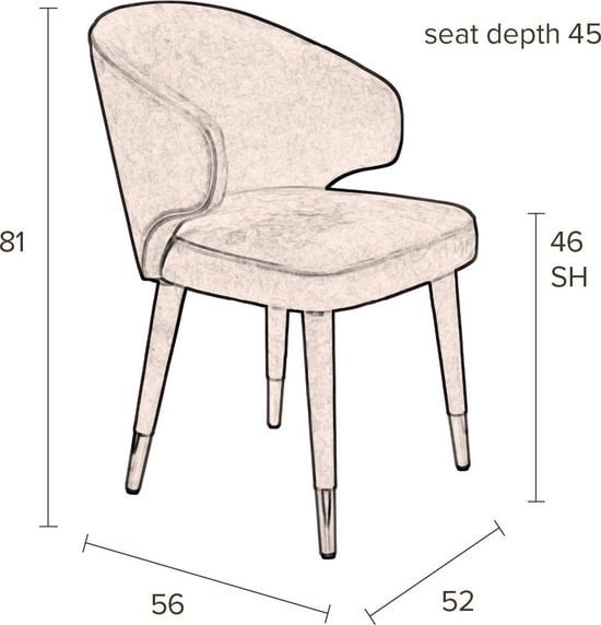 8718548055995 - Dutchbone Lunar Esszimmerstuhl - Schwarz 8718548055995 - Dutchbone Lunar Esszimmerstuhl - Schwarz