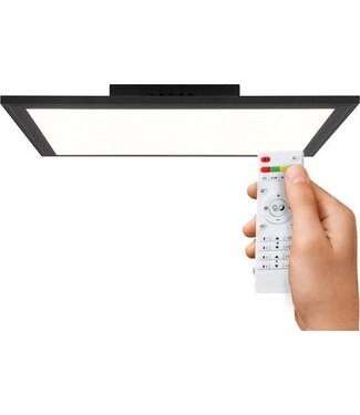 Brilliant BRILLIANT Lampe, Abie LED Deckenpaneel 40x40cm RGB sand schwarz, Metall/Kunststoff, 1x 24W LED integriert, (2400lm, 2700-6200K), A+