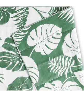 Goliving Goliving Outdoor-Teppich Green Flora - Gartenteppich - Outdoor-Teppich - Teppich - Gartenteppich - Reversibel - Inkl. Tragetasche - 183 x 290 cm - Grün/Weiß