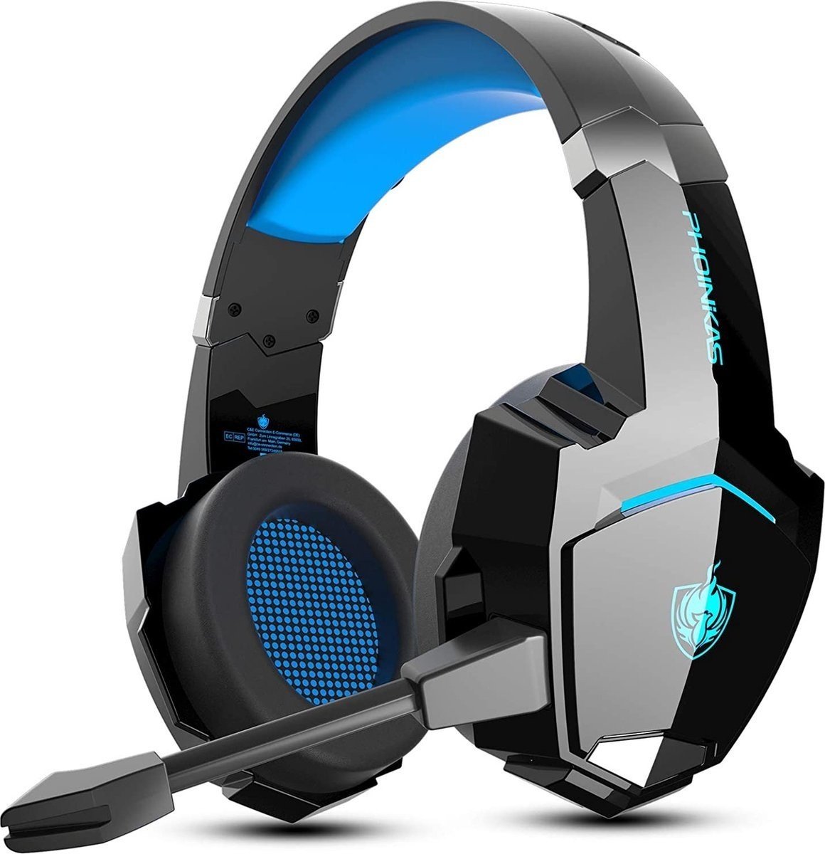 Gaming günstig Kaufen-PHOINIKAS G9000 BT Bluetooth Laptop Gaming Headset mit Mikrofon Over-Ear Kopfhörer -Schwarz blau. PHOINIKAS G9000 BT Bluetooth Laptop Gaming Headset mit Mikrofon Over-Ear Kopfhörer -Schwarz blau <![CDATA[Hinweis vor dem Kauf: * Dieses Headset is