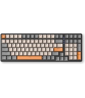 Fuegobird Fuegobird K3 Mechanische Gaming-Tastatur - 100 Tasten - Roter Schalter - QWERTY - Mechanische Tastatur mit RGB-Hintergrundbeleuchtung - Grau/Orange