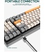 Fuegobird K3 Mechanische Gaming-Tastatur - 100 Tasten - Roter Schalter - QWERTY - Mechanische Tastatur mit RGB-Hintergrundbeleuchtung - Grau/Orange