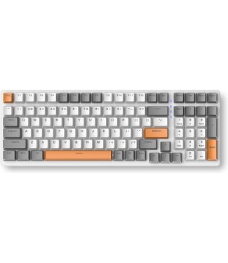 Fuegobird Fuegobird K3 Mechanische Gaming-Tastatur - 100 Tasten - Roter Schalter - QWERTY - Mechanische Tastatur mit RGB-Hintergrundbeleuchtung - Weiß/Orange