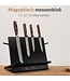 Dymund Messerblock - Magnetisch - Messerhalter ohne Messer - Messermagnet - Bambus - Schwarz