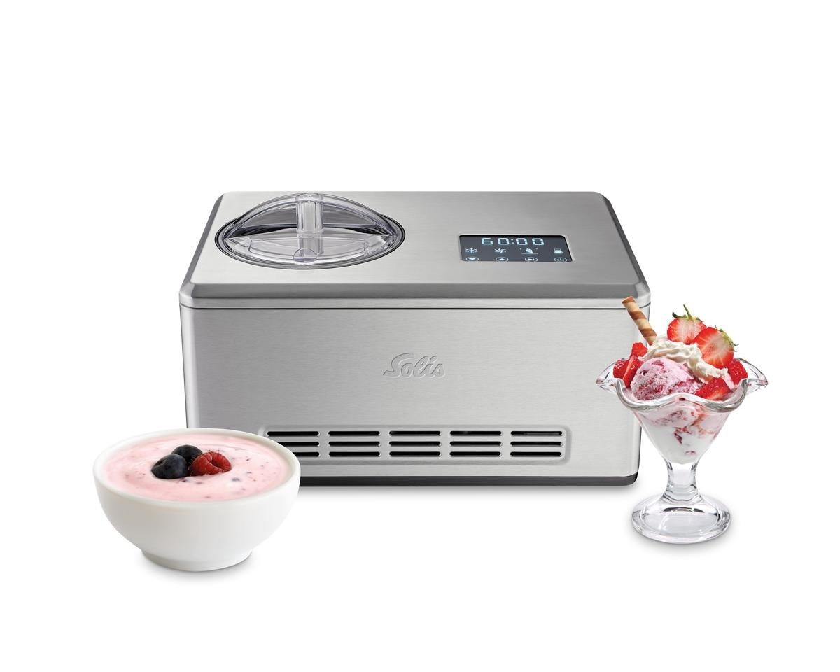 Solis Gelateria Pro Touch 8502 Eismaschine Selbstgefrierend - Eismaschine und Joghurtbereiter - Edelstahl - Silber