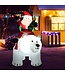 Aufblasbarer Eisbär & Ruder-Weihnachtsmann, Weihnachtsfigur mit LEDs, Weihnachtsdekoration inklusive Gebläse & Zubehör 200cm
