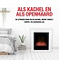 Classic Fire Elektrische Sfeerhaard Lugano - Kachel 1800W - Haard met Schouw - LED Vlammen - Zwart