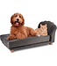 maxxpro Katzen- und Hundebank - Grau - Erhöht mit Holzbeinen - Samtmaterial - 90 x 44 x 34 cm - Haustiere bis zu 80 KG