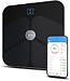 Qumax Smart Scale mit Körperanalyse - Personenwaage Dutch App - Digitale Waage mit 11 Messfunktionen - Rutschfest - Schwarz