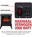 Classic Fire Elektrokamin Verona - Elektrischer Kamin 2000W - mit Heizung und Kaminfeuer - Deko Kamin mit LED Beleuchtung - Einstelbarrer Thermostat - Inkl. Fernbedienung - 38 x 23 x 46 cm - Schwarz