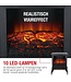 Classic Fire Elektrokamin Verona - Elektrischer Kamin 2000W - mit Heizung und Kaminfeuer - Deko Kamin mit LED Beleuchtung - Einstelbarrer Thermostat - Inkl. Fernbedienung - 38 x 23 x 46 cm - Schwarz