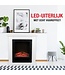 Classic Fire Elektrische Sfeerhaard Lugano - Haard met Schouw - LED Vlammen - 1800W - Wit