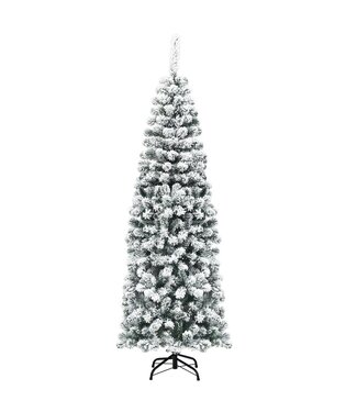 Coast Coast 180 cm Bleistift Weihnachtsbaum mit Schnee künstliche Fichte mit Metallständer grün + weiß