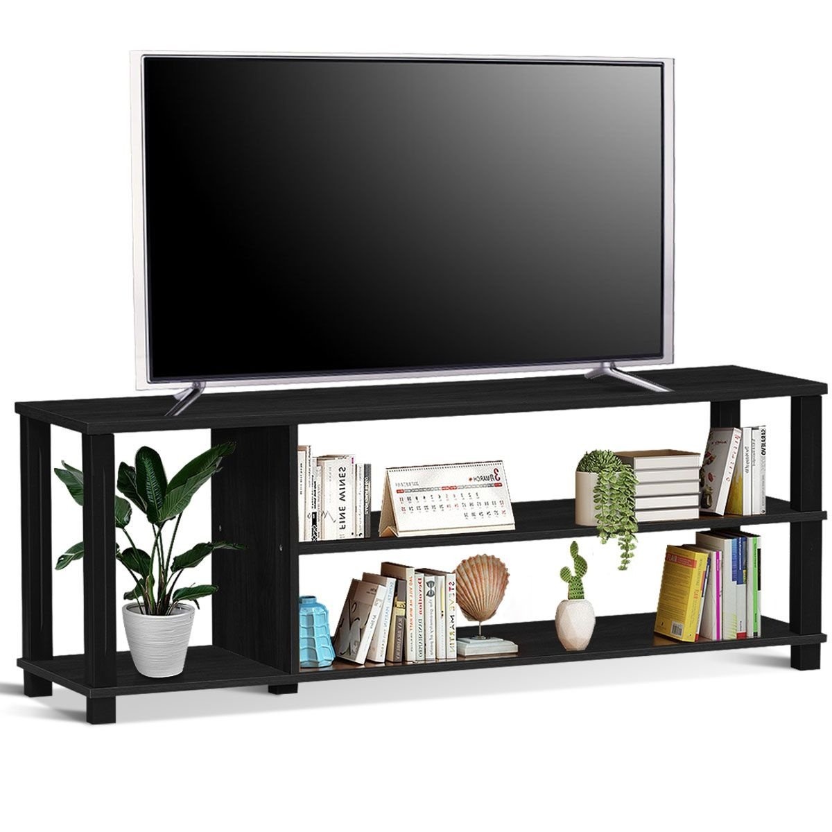 0794094544419 - TV-Schrank Modern - Offenes Modell - 110 x 30 x 41 cm - Schwarz 0794094544419 - TV-Schrank Modern - Offenes Modell - 110 x 30 x 41 cm - Schwarz
