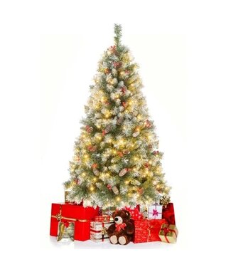 Coast Coast Künstlicher Weihnachtsbaum 150 cm - Mit Schnee und 200 LED-Lichtern - Grün / Weiß