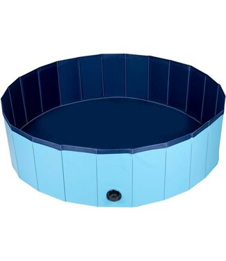 maxxpro Haustier-Hundeschwimmbad - 120 x 30 CM - Mittlere Hunderassen - Faltbares Hundebad - Anti-Rutsch-Boden - mit Entleerungsventil - Blau