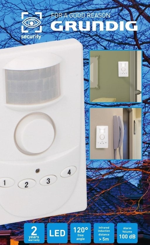 8711252069647 - Funk-Bewegungsmelder mit Alarm - 4-stelliger Code - 100 dB Sirene - 5 Meter Reichweite 8711252069647 - Funk-Bewegungsmelder mit Alarm - 4-stelliger Code - 100 dB Sirene - 5 Meter Reichweite