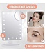 Strex Make-up-Spiegel mit LED-Beleuchtung - Weiß - 3 Beleuchtungsmodi - 1/10-fache Vergrößerung - 360Â° verstellbar