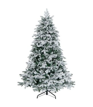 Coast 180 cm großer künstlicher Weihnachtsbaum Beflockter Weihnachtsbaum mit 1415 Zweigspitzen 260 warmweiße LED-Lichter Beleuchteter Weihnachtsbaum Weiß + Grün