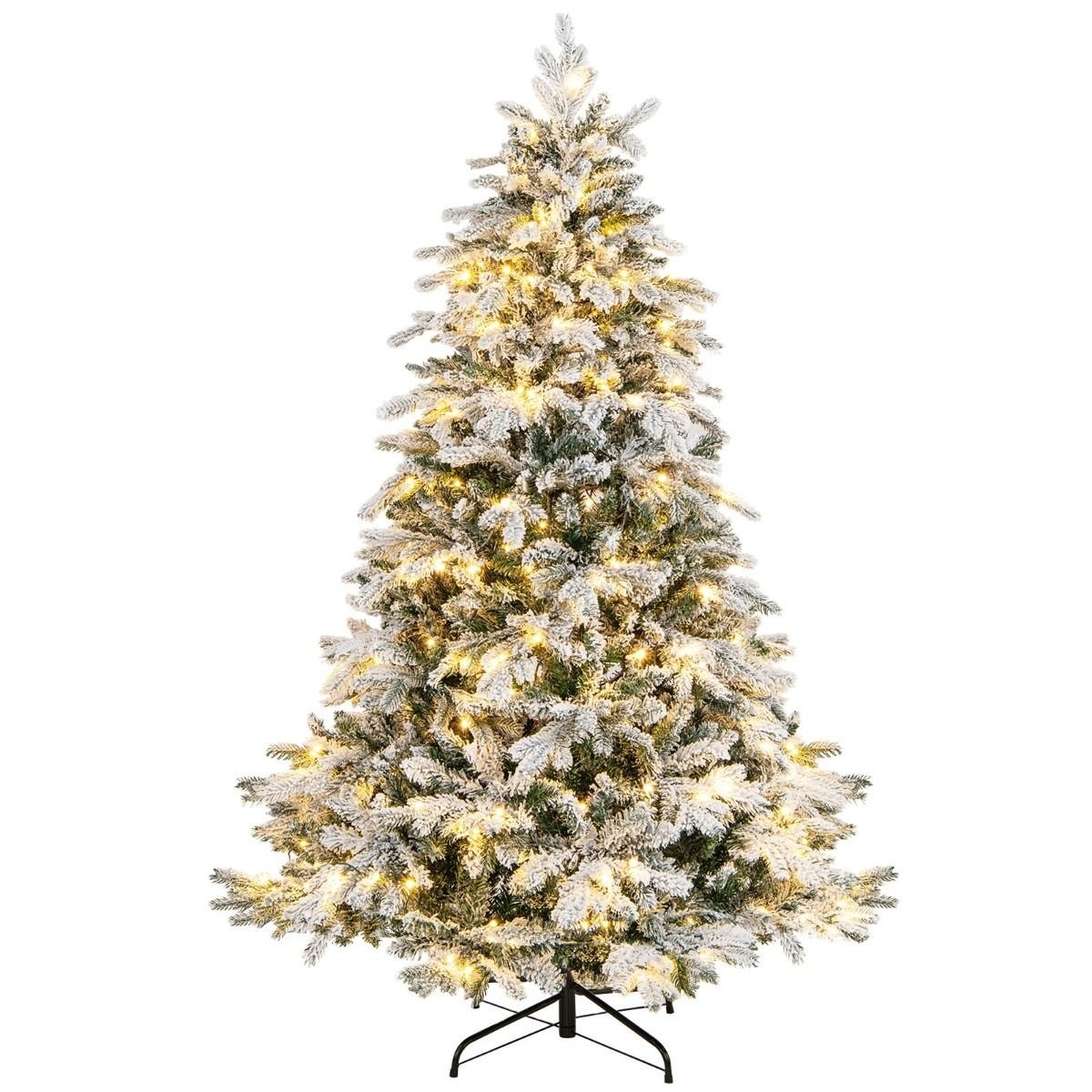 0783501426233 - 180 cm großer künstlicher Weihnachtsbaum Beflockter Weihnachtsbaum mit 1415 Zweigspitzen 260 warmweiße LED-Lichter Beleuchteter Weihnachtsbaum Weiß + Grün 0783501426233 - 180 cm großer künstlicher Weihnachtsbaum Beflockter Weihnachtsbaum mit 1415 Zweigspitzen 260 warmweiße LED-Lichter Beleuchteter Weihnachtsbaum Weiß + Grün