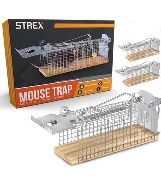 Strex Strex Mausefalle für drinnen und draußen - tierfreundlich - Lebendfalle - 2 Stück