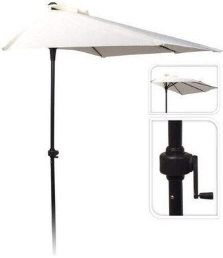 Pro Garden Pro Garden Parasol - Wand-Sonnenschirm - Halbrund - Durchmesser 250cm - Weiß