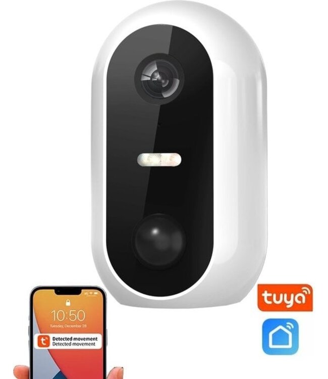 Denver Sicherheitskamera Wireless Outdoor - Kamera mit Nachtsicht - Tuya App - WiFi - Full HD - 1080P - Bewegungserkennung - Einfach zu installieren - IOB209 - Weiß