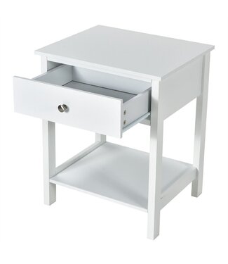 Coast Coast Nachttisch 2-stufiges Nacht-Sideboard moderner Nachttisch mit Schublade weiß