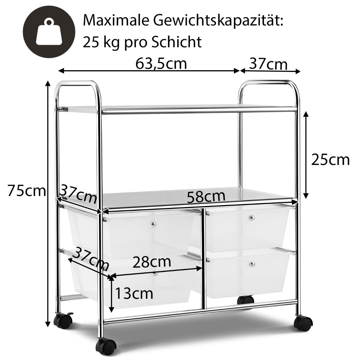 Kunst und günstig Kaufen-Coast -trolleys mit 4 stapelbaren Schubladen und Metallrahmen und Ablageflächen Rollcontainer transparent. Coast -trolleys mit 4 stapelbaren Schubladen und Metallrahmen und Ablageflächen Rollcontainer transparent <![CDATA[Der aus Eisen und Kunst