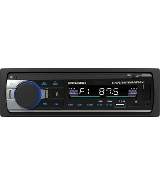 Strex Strex Autoradio mit Bluetooth für alle Fahrzeuge - USB, AUX und Freisprecheinrichtung - Fernbedienung - Ein-DIN-Autoradio mit integriertem Mikrofon