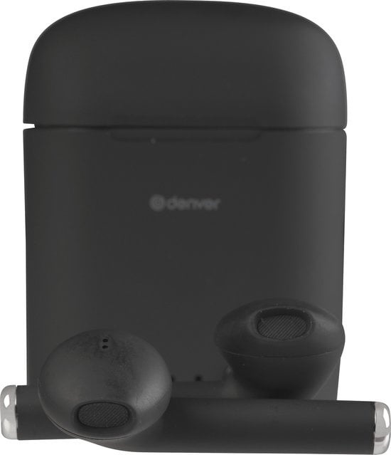 Smartwatch,Bluetooth günstig Kaufen-Denver TWE-46 - Ohrhörer - Drahtlos - Drahtlose Ohrhörer - Bluetooth - mit Ladeetui - Freisprecheinrichtung - Sport - Headset - In-Ear - Bluetooth 5.0 - Schwarz. Denver TWE-46 - Ohrhörer - Drahtlos - Drahtlose Ohrhörer - Bluetooth - mi