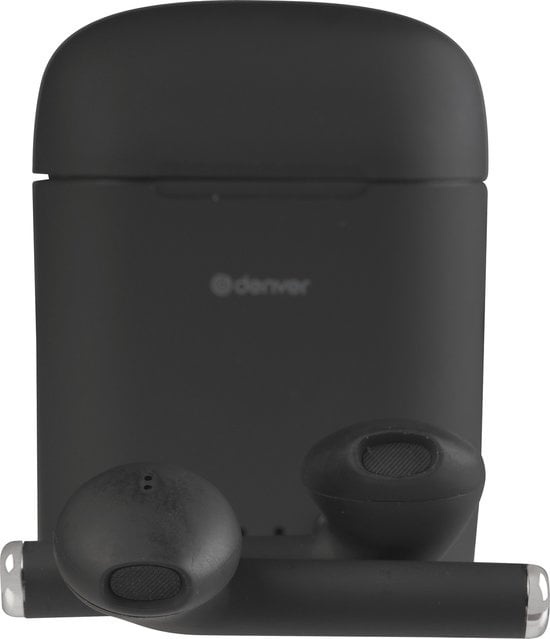 Bluetooth Freisprecheinrichtung günstig Kaufen-Denver TWE-46 - Ohrhörer - Drahtlos - Drahtlose Ohrhörer - Bluetooth - mit Ladeetui - Freisprecheinrichtung - Sport - Headset - In-Ear - Bluetooth 5.0 - Schwarz. Denver TWE-46 - Ohrhörer - Drahtlos - Drahtlose Ohrhörer - Bluetooth - mi