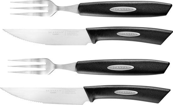 Ende Teil günstig Kaufen-Scanpan Classic Texas - Steak-Set - 4-teilig. Scanpan Classic Texas - Steak-Set - 4-teilig <![CDATA[Das Scanpan Classic Steakset besteht aus zwei Steakmessern mit passenden Gabeln. Das 4-teilige Besteckset ist aus der Scanpan Classic Serie. Diese Serie is