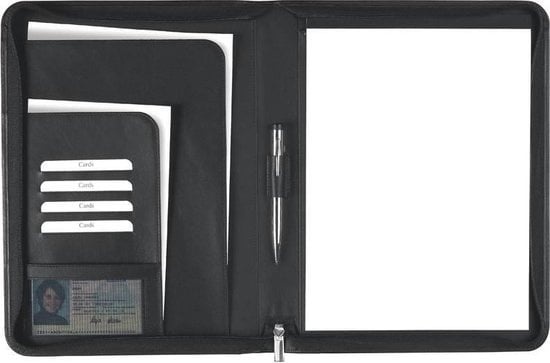 7091046906312 - Lederschreibmappe A4 mit Reißverschluss und Schreibblock 7091046906312 - Lederschreibmappe A4 mit Reißverschluss und Schreibblock