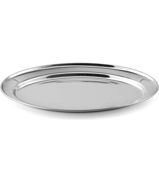 Generic Tablett oval silber Edelstahl 20cm