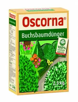 HD 2 günstig Kaufen-Oscorna buxus Dünger 2,5 kg. Oscorna buxus Dünger 2,5 kg <![CDATA[Zu Beginn des Frühjahrs düngen. Nachdüngung bis Ende Juni Aufwandmenge Düngung im Frühjahr 100-120 g/m², oder 120 g pro Meter Buchsbaumhecke Nachdüngung bis Juni 50-60 g/m