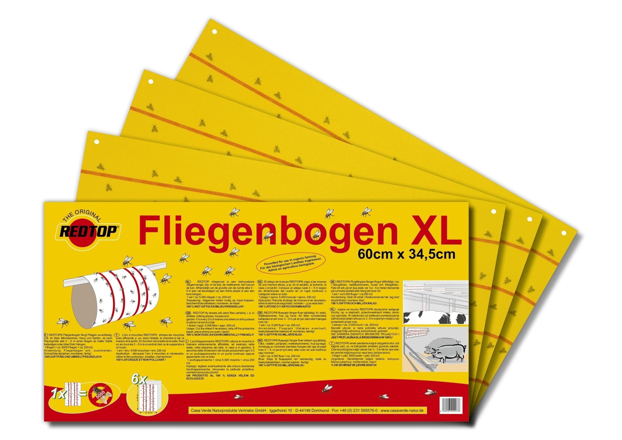 4260091920076 - Redtop Fliegenbogen 31091 Klebefolie Lockstoff Fliegenfalle (L x B) 600 mm x 345 mm Gelb 6 St 4260091920076 - Redtop Fliegenbogen 31091 Klebefolie Lockstoff Fliegenfalle (L x B) 600 mm x 345 mm Gelb 6 St