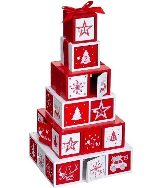Fééric Lights and Christmas® - Weihnachts-Adventskalender in Pyramidenform - 24 Geschenkboxen