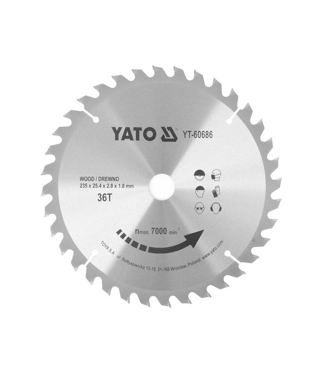 YATO Kreissägeblatt Ø235 mm - 36T - Innendurchmesser 25,4 mm