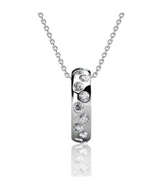 Yolora Yolora Damen-Halskette mit Anhänger - Kalpa Camaka Kristalle - Silber - 18K Weißgold vergoldet - Damen-Halskette Silber - Schmuck - Halskette - Luxuriöse Geschenkbox - Geschenkbox - Exklusive Geschenkbox - Schöne Geschenkverpackung