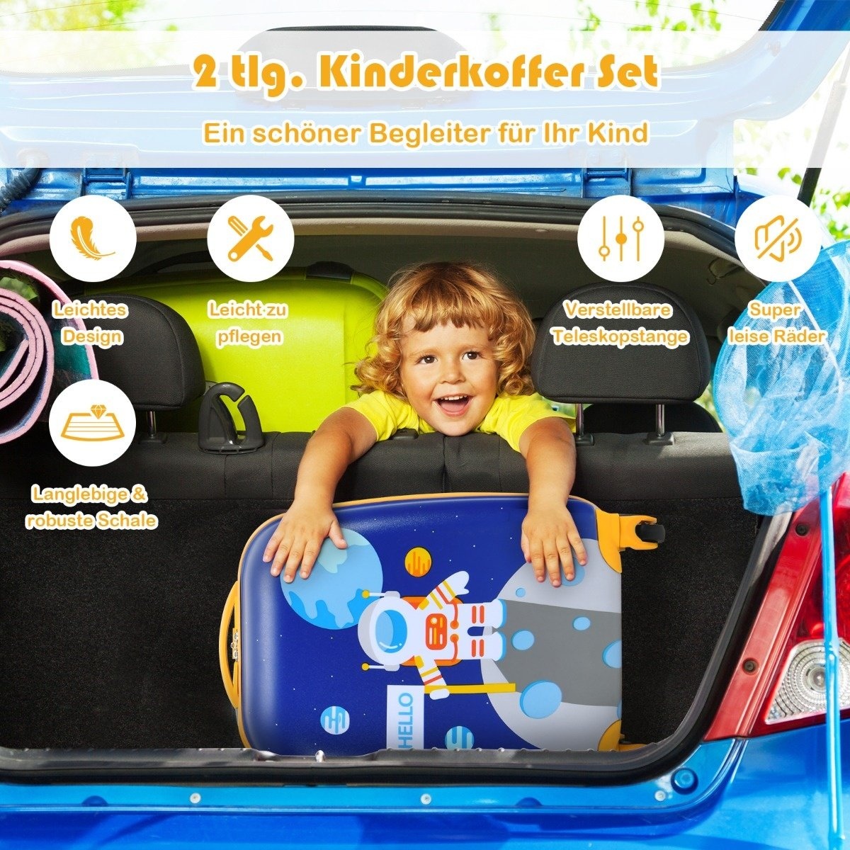 Teiliges Set günstig Kaufen-Coast 2-teiliges Kinderkofferset mit Astronautenmuster Rucksack & Etui 27 x 20 x 43 cm dunkelblau. Coast 2-teiliges Kinderkofferset mit Astronautenmuster Rucksack & Etui 27 x 20 x 43 cm dunkelblau <![CDATA[Suchen Sie noch nach einem Kofferset für