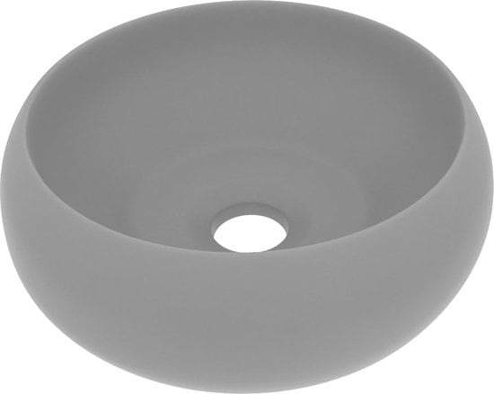 XL Grau  günstig Kaufen-vidaXL Spülbecken-rund-40x15-cm-Keramik-Matte-hellgrau. vidaXL Spülbecken-rund-40x15-cm-Keramik-Matte-hellgrau <![CDATA[Unser rundes Waschbecken aus hochwertiger Keramik ist eine stilvolle, zeitlose Ergänzung für jedes Badezimmer und jede Toil