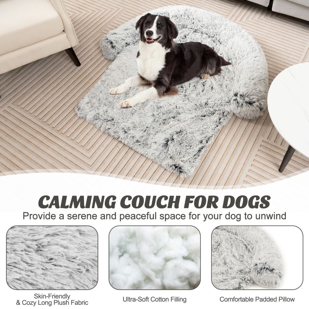0783501425250 - Hundedecke - Plüsch - waschbar - 112 x 108 x 18 cm - Grau 0783501425250 - Hundedecke - Plüsch - waschbar - 112 x 108 x 18 cm - Grau