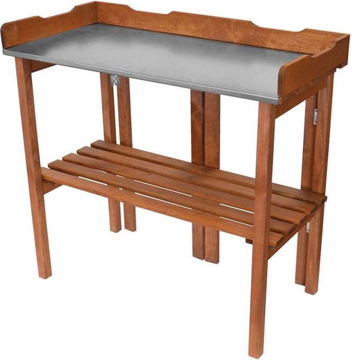 Lumen 3 günstig Kaufen-Garten Pflanztisch mit Zinkblatt - Holzregal - klappbar - 94 x 43 x 86 cm. Garten Pflanztisch mit Zinkblatt - Holzregal - klappbar - 94 x 43 x 86 cm <![CDATA[Blumentisch - 94 x 43 x 86 cm Dieser Pflanztisch mit Zinkplatte und Holzablage ist ideal für das