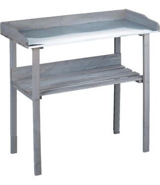 Kynast Kynast Holztisch zum Eintopfen mit verzinkter Arbeitsplatte - mit Ablage - Anthrazit - 78x38x86 cm